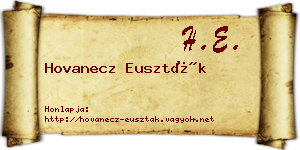 Hovanecz Euszták névjegykártya
